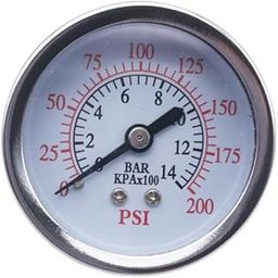 Pressure Gauge, 1/4' MPT 200 PSI, fits Briggs & Stratton 74000, 2' Face-image-12