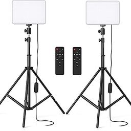GiftMax® RL-11 LED Video Soft Light Panel, 35W for Studio Photography | Video Recording | Conference | YouTube,2700K-5700K CRI95+ | with Remote Control with 7 ft Tripod Stand Pack of 2-4