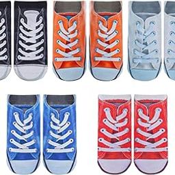 5 Pairs 3D Print Pattern Socks Funny Socks Flip Flops Design Socks Look Like Shoes Fun Gifts-image-17