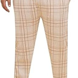 Plus Size Men Regular Fit Checked Cotton Beige Track Pants (JPLW61057_Beige)-image-75
