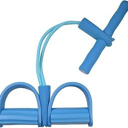 IRIS Fitness Pull Reducer Tummy Trimmer Ab Builder Home Gym and Waist Reducer Six Pack Abs Pull Exerciser Resistance Tube Ab Exerciser with 4 Tubes Bands (Blue)-image-43