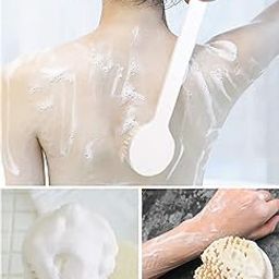 Bath Brush Back Scrubber for Bathing loofah body brush for bathing With Soft Comfortable Bristles Long Handle back brush for bathing bath brush for women body scrubber for bathing men.-image-6