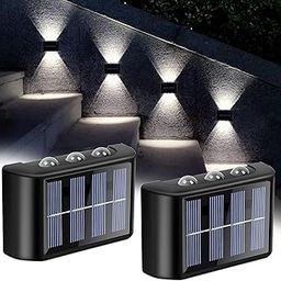 SHOPHOUSSES STREET Wireless Solar Outdoor Lights Waterproof Up and Down Wall Lamp Dusk to Dawn Outdoor Lighting Aluminum Housing for Yard Deck Garden Garage Walkway Porch (Set of 2)-28