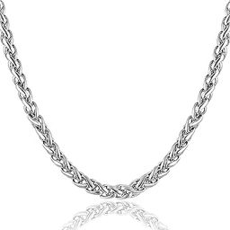 silver chain for men necklace for men chains for men neck chain for men chain for boys men chain mens chain Stainless steel stylish long chains platinum Locket Pendant chain fashion-363-image-27
