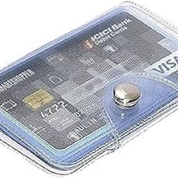 Men and Women Slim Transparent (PVC) Card Case/Card Holder/Card Pouch with 10 Card Slots (Assorted)-image-1