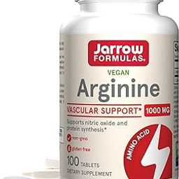 Jarrow Formulas L-Arginine 1000mg Supplement | Supports Nitric Oxide & Protein Synthesis - Arginine HCI Dietary Supplement Supports Tissue Repair | 100 Tablets-image-22
