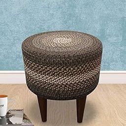 KAZAGE Premium Ottoman Stool for Living Room, Drawing Room, Upholstered Multicolor Puffy for Home Furniture.-image-41
