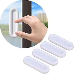 4 Pcs Self Adhesive Handles for Sliding Window Cabinets Drawers Pulls Self-Stick on Handles for Door Auxiliary (White)-5