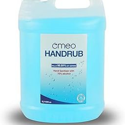 Omeo Hand Sanitizer 5 liter (HR-Blue) - 99.99% Effective Against Germs 70% Alcohol Based Premium Sanitizer, Skin Friendly and Safe for Kids Anti Bacterial, Germs & Rins Free Instant Protection-image-66