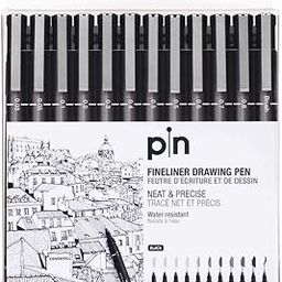 Uniball PIN-200 0.03-0.8mm Fineliner Drawing Pen | Water & Fade Proof Pigment Ink | Ideal For Technical Drawing, Mandala, Calligraphy, Sketching, Anime & DIY Crafts | Black Ink, Pack of 12-11