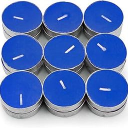 Shraddha Creation Wax Blue Tealight Candles, Plain Tea Lights Candles Set of 25 for Diwali Decorations, Fancy Unscented Tealight Candles Pack of 25pcs (Blue Colour)-91