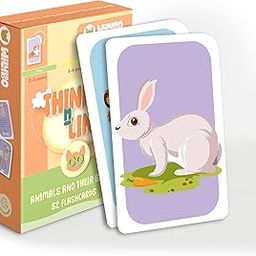 Wilyboo Think n Link Animals & Their Babies Flashcards for Preschoolers, 52 Interactive Parent & Baby Animal Matching Cards, Early Learning Educational Memory Game for Kids Age 2+ Montessori Learning-14