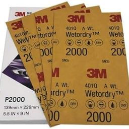 Pmw - 3M 401Q - Abrasive Sheet - 2000 Grit - 5.5 Inch x 9 Inch - Pack of 3 Sheets-picture-10