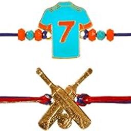 Kizzi Rakhi Combo for Brother – Team India No 7 Jersey Tshirt & Cricket Bat & Ball Design Rakhis for Kids and Boys | Sports Theme Rakhi Set | Raksha Bandhan Gift for Cricket Lovers-image-52