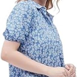 Women's Casual Puff Half Sleeve Office Shirt/Women Tops || Floral Printed Poly Crepe Collar Neck Stylish Latest Western Women Tops for Summer Shirt Top-image-54