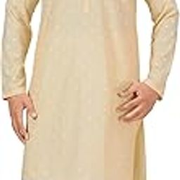 Men's Pastel Coloured Cotton Blend Relaxed Fit Printed Knee Length Regular Kurta (M130)-image-15