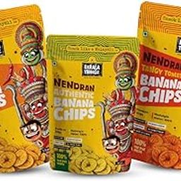 Kerala Thingz Nendran Banana Chips Combo 280g – Peri Peri (100g) + Authentic (80g) + Tangy Tomato (100g) | 3 Pack Variety | Spicy & Classic Kerala Snacks-image-27