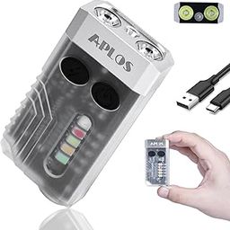 APLOS L02 1000 Lumens Rechargeable Mini EDC Flashlight, 365nm UV Light, Multi-Color Source, Small Pocket Keychain With Magnetic Base & Beeping Alarm (White)-image-38