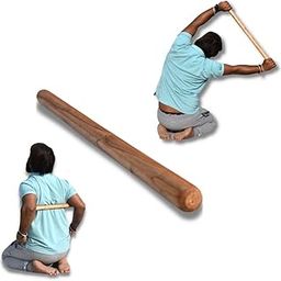 FIRE FITNESS Yoga Pole Pranayam Stick, 26” Long and 28mm Thick, Solid Wooden Yoga Stick for Stretching, Posture Correction-picture-14