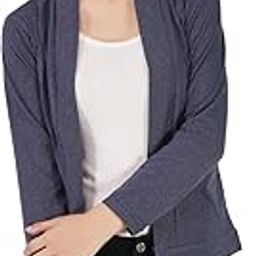Amazon Brand - Nora Nico Women's Cotton Full Sleeves Front Open Casual Shrugs with Pockets-picture-18