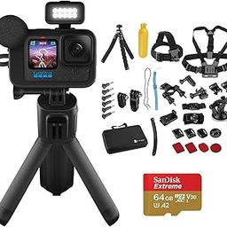 GoPro HERO12 Black Creator Edition Camera Bundle: 40-pc Extreme Sport Kit, 64GB Micro SD for Action-Packed Video Creation-3