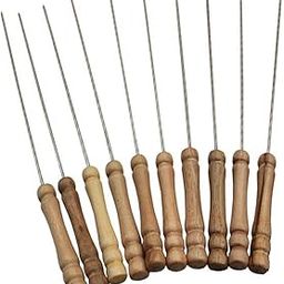 Inditradition Barbecue Skewers for BBQ Tandoor, Grill | Stainless Steel Stick with Wooden Handle, Pack of 12-picture-15