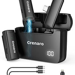 GRENARO Wireless Microphone with Digital Display Charging Case, Wireless Mic for Youtubers, Video Recording, Live Stream, Noise Cancellation Lapel Mic for Type-C Android & iPhone (Dual Universal)-29