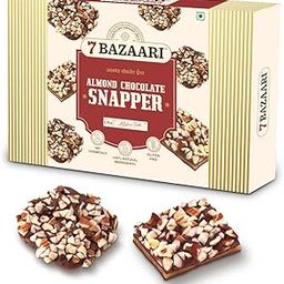 7 BAZAARI Almond Snapper – Perfect Blend of Crunchy Almonds and Rich Caramel, Premium Choco Gift Hamper | Chocolate & Nut Dryfruit Delicacy, Smooth Dark Choco- 6pcs (Pack Of 1)-image-25