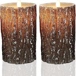 HomeFast Battery Operate Dancing Moving LED Flameless Pillar Candles Real Wax Christmas Home Wedding Birthday Party Outdoor LED Decorative Candles Dancing Flame Real Wax (Pack of 2)-image-25