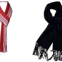 Stylish Warm Winter Wear Acrylic Woolen lightweight Checkered Stripped Woollen Muffler/Scarf//Stole/Shawl For Men & Women| Boy's and Girl's Combo Pack (Black & Red)(5Q-1F6Q-POXI_bzr)-image-19