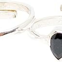 Pure Silver 925 Toe Rings for Women, Set of 2, Pear-Shaped Design-6