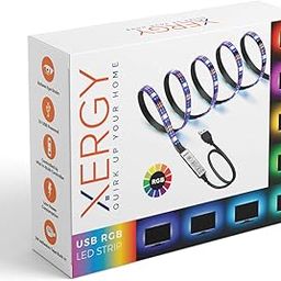 XERGY USB 5V 5050 RGB LED Flexible Strip Light Multi-Color Changing Lighting K-it Background Lighting with Mini Controller for TV PC Laptop Bias Lighting (2 Meter for 24-32" TV's)-16