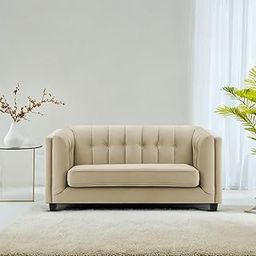 Braxton Clairy 2 Seater Sofa for Living Room (Cream Fabric) Premium Fabric Sofa-image-35