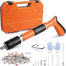 Manual Mini Steel Nail Gun 5 Gears Power Adjustable Wall Nail Guns for Ceiling，Manual Steel Nails Gun Tool, Concrete Nail Gun, Mini Portable Nail Shooting Machine with 200 Nails (Nail Gun Set)-image-61
