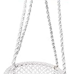 Halder Jute Handmade Regular Indoor & Outdoor & Living Room D-Shape Hanging Swing Chair | Jhula 1 Iron S Hook | 3M Nylon Rope (Cotton, White, Size:- 70 * 65 * 150 CM)-image-11