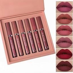 Nude Lipstick || Lipstick Combo Pack Waterproof || Long Lasting || Velvet 6 Shades || Non Transfer Beauty Product Kit- Lip Gloss For Women, Liquid Glossy, Lipsticks Set For Women-7