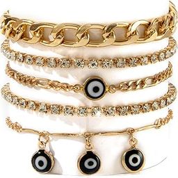 Evil Eye Charm Lucky Protection Bohemian Stackable Multilayer Beaded Bracelet for Women and Girls-32