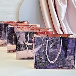 SATYAM KRAFT 4 Pcs Shiny Paper Bag Gift Bags with Handle Gift Paper bag, gift For Gifting, marriage, Return Gifts, Christmas, Birthday, Wedding, Party, Xmas, Season's Greetings (Big) (Pink)-picture-28