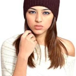 Women's Acrylic Solid Knitted Soft and Warm Winter Woolen Skull Beanie Cap Wine-image-50