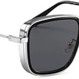 Men's Glass & Steel Stylish Square Sunglasses - Black - Pack Of 1,Polarized-picture-56
