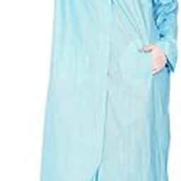 Blue Women's Dotted Print Raincoat with Side Pocket, One-Piece Light Weight Raincoat (Medium)-image-98