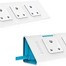 anchor by panasonic 22063 6A Power Strip 4 Socket Spike Guard With Single Switch, 4 Mtr (White & Blue),Pack of 2-image-37