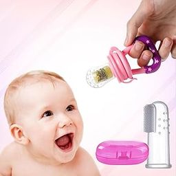 Safe-O-Kid Baby Fruit Nibbler & Finger Brush/Baby Tongue Cleaner – 100% Pure Silicone, BPA-Free, Odor-Free, Safe Teether & Feeder – Durable, Easy Self-Feeding Tool for Infants & Toddlers (Assorted)-image-23
