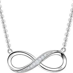 Infinity Pendant Necklace | 92.5 Sterling Silver & Stunning Shimmering Shine | Infinity Pendant Necklace Represents Everlasting Endless Love | Lovely Gift For Women & Girls-image-94