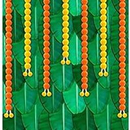 Background Decoration Cloth for Birthday Haldi Engagement Pooja Decoration Background Cloth Fabric Banana Leaf Cloth-picture-24