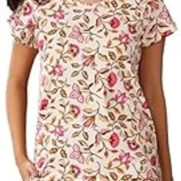 clovia Women's Cotton Nightwear Set – Abstract Print T-Shirt & Shorts | Sleepwear Lounge Set-picture-11