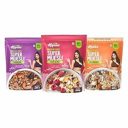 ALPINO Protein-Rich Super Muesli Chocolate, Fruit & Nuts, Nut Delight Combo 400g each – 61% Whole Grains, 14% Nuts & Cookies - 17% Protein, Source of Dietary Fibre & Healthy Fats-image-26