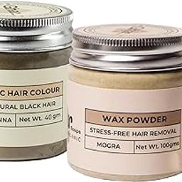 GHAR SOAPS Organic Wax Hair Removal Powder (100 Gm) And Organic Hair Orange Color For Men & Women (40 Gm) - Combo Pack-image-29