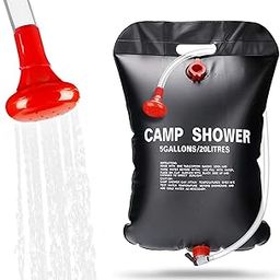 KIPIDA Solar Shower Bag for Camping,5 gallons/20L Solar Heating Shower Bag with Removable Hose and On-Off Switchable Shower Head,Camping Accessories for Camping Beach Swimming Outdoor Traveling Hiking-10