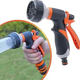 Oligitdi Aluminum 8-Modes Water Spray Gun Garden Hose Nozzle Water Hose Heavy Duty Water Spray Gun High Pressure Washer Sprayer Nozzle Spray Suitable For Gardening/Washing Cars/Showering Pet/Cleaning-picture-29
